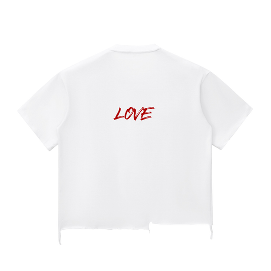 Love high frequency Raw-Hem T-shirt